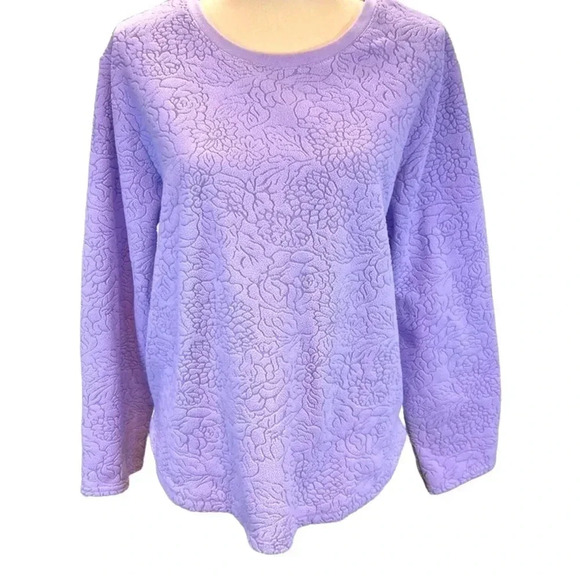 Oscar de la Renta lavender lounge top size L - Picture 1 of 5